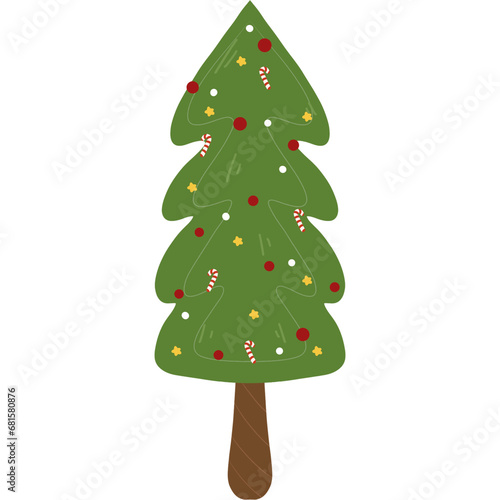 Christmas tree decorated with beautiful lights