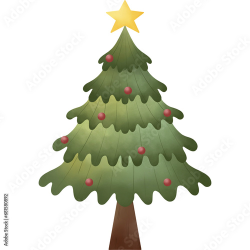 Christmas tree decorated with beautiful lights