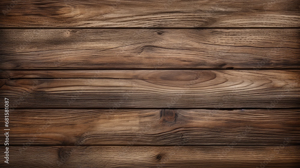 Naklejka premium Brown wood rustic texture background, top view of wooden panels, desk