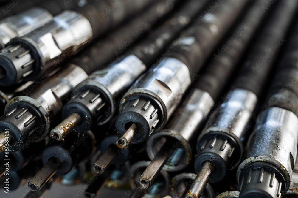 Wire, drive of motor parts, storage of rubber hoses in production. Wire, drive of motor parts, storage of rubber hoses in production.