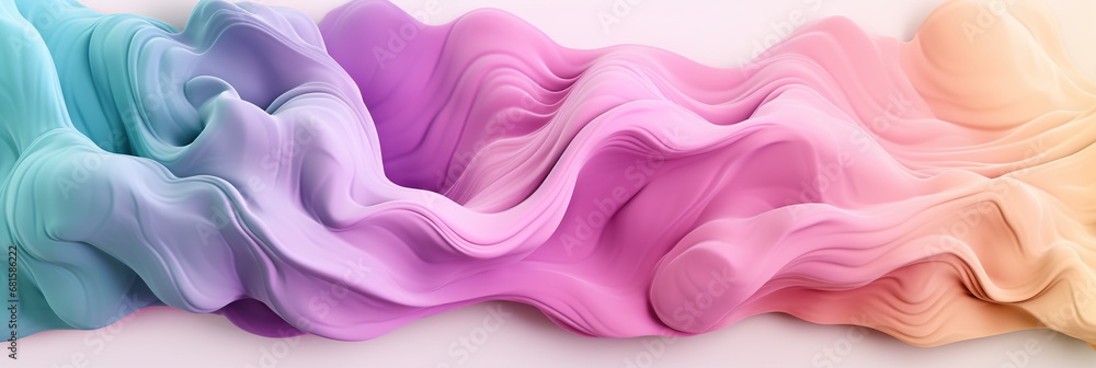 Abstract pastel colors 3d background. 3d wave banner. Abstract three-dimensional background in soft pastel colors Abstract pastel colors 3d background. 3d wave banner. Abstract three-dimensional background in soft pastel colors
