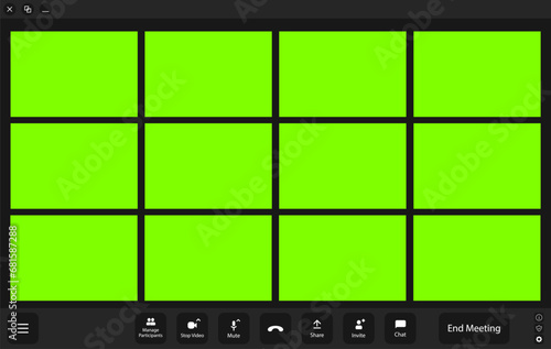 Video conference user interface. Video call window overlay