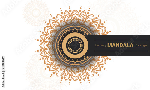 Modern luxury mandala with golden background