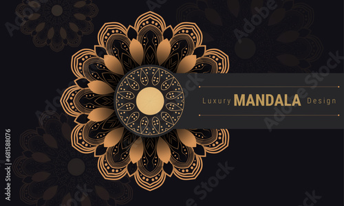 Modern luxury mandala with golden background