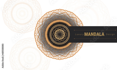 Modern luxury mandala with golden background