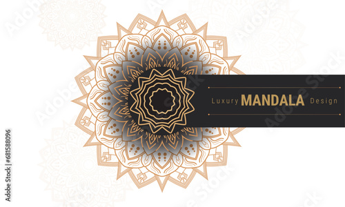 Modern luxury mandala with golden background