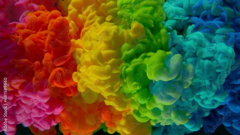 Abstract background, colorful liquid pouring isolated on black background, super slow motion filmed on high speed cinema camera at 1000 fps Abstract background, colorful liquid pouring isolated on black background, super slow motion filmed on high speed cinema camera at 1000 fps