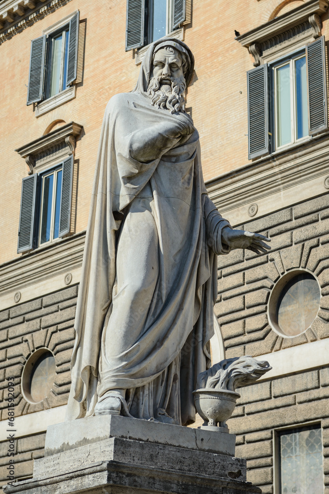 Old Statue found at the Piazza del Popolo, Rome - Italy