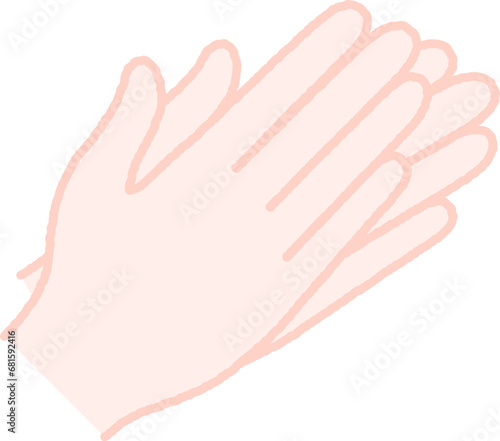 拍手　手を合わせる　シンプル