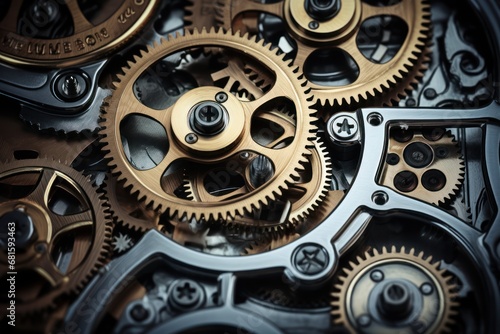  a close up shot of the gears of a mechanical watch movement machine, with focus on the gears and the center of the watch face of the watch, and the second part of the watch.
