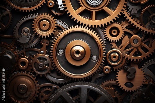  a close up of a clock face with lots of gears attached to the front of the clock and the back of the watch face showing the movement of the clock.