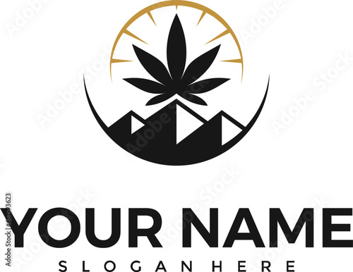 creative mountain cannabis logo design.