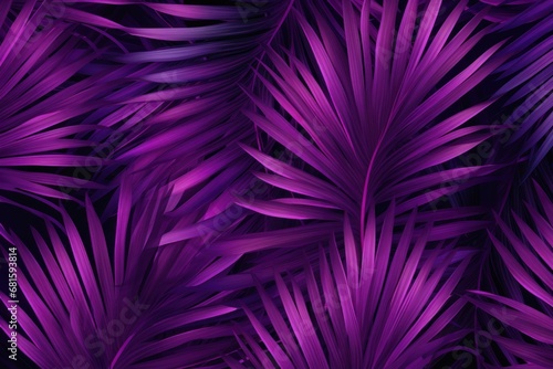  a close up of a purple plant with leaves on a black background that looks like it has a lot of purple leaves on it and a black background that looks like a palm tree.