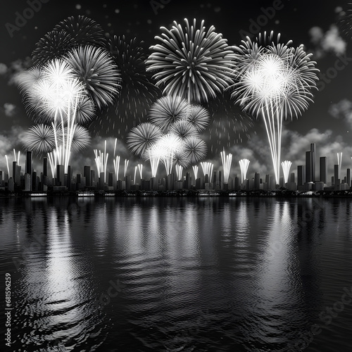 fireworks over the city