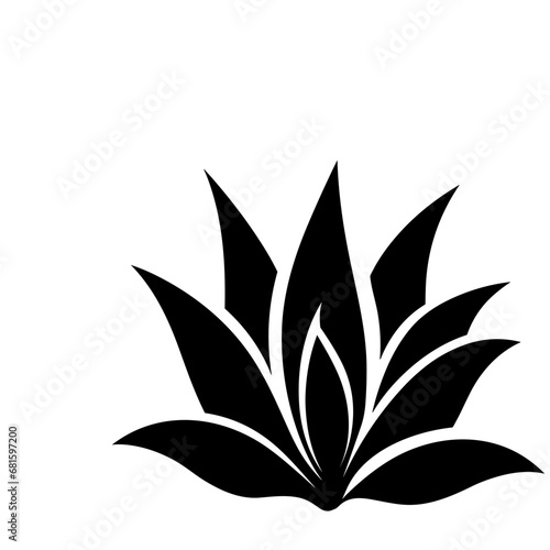 agave silhouette isolated vector