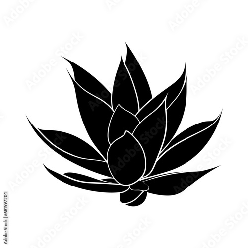 agave silhouette isolated vector