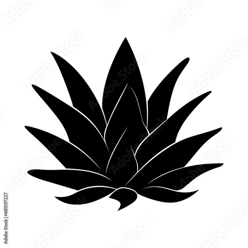 agave silhouette isolated vector