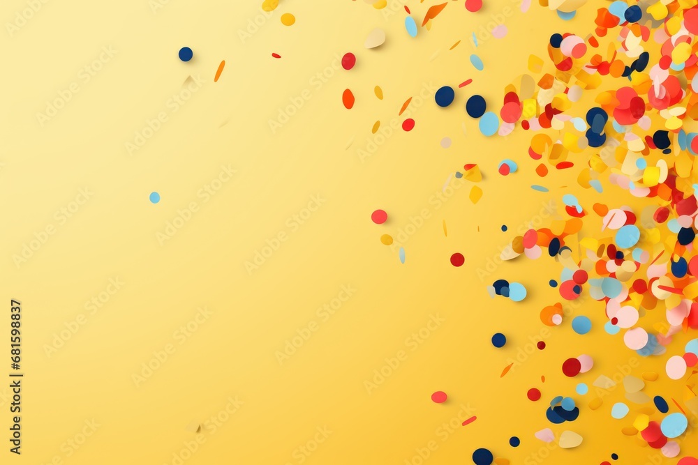  a lot of confetti on a yellow background with a lot of confetti on the bottom of the image and a lot of confetti on the bottom of confetti on the image.
