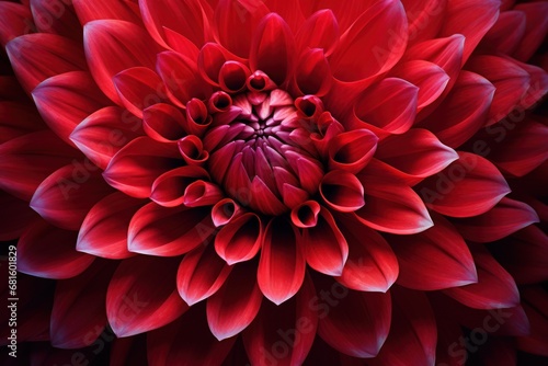  a close up of a red flower with lots of petals in the middle of the petals and the center of the flower in the middle of the middle of the petals. © Shanti