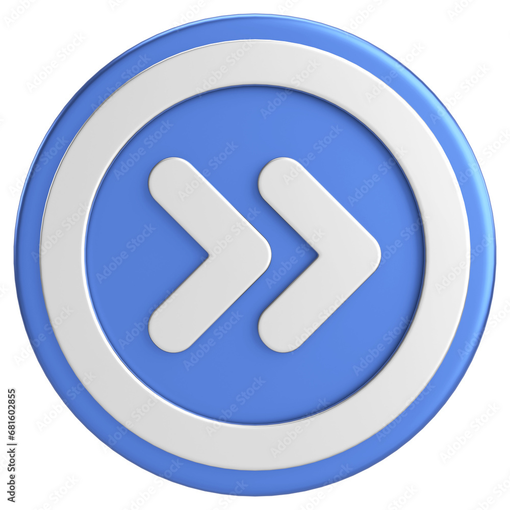 Next button. Continue button. 3D illustration. Next button. Continue button. 3D illustration.