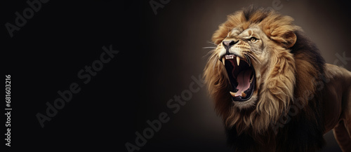 imposing lion baring its fangs and roaring powerfully, symbolizing the fierce arrival of a season filled with wild discounts and sales