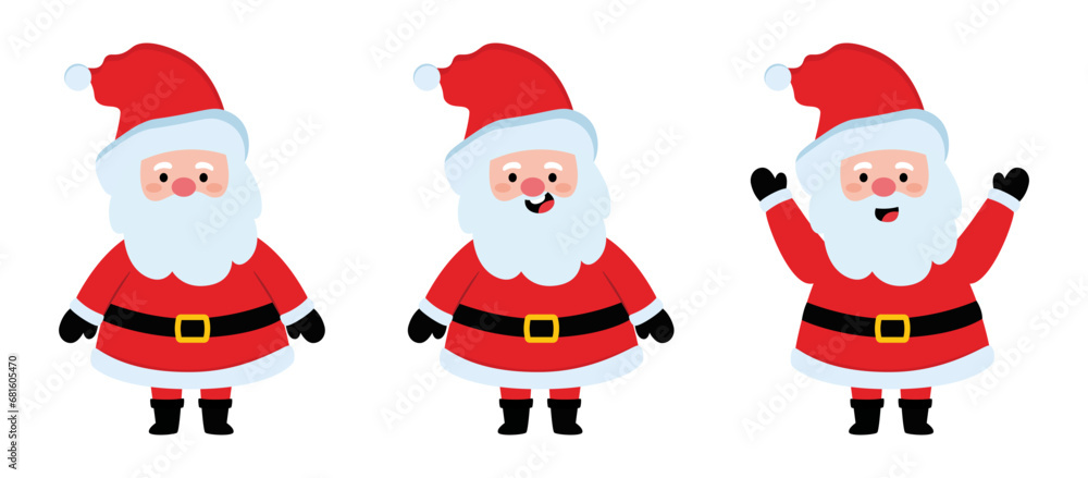 Cute Happy Santa Claus Character .
Lovely Santa Claus illustration.
