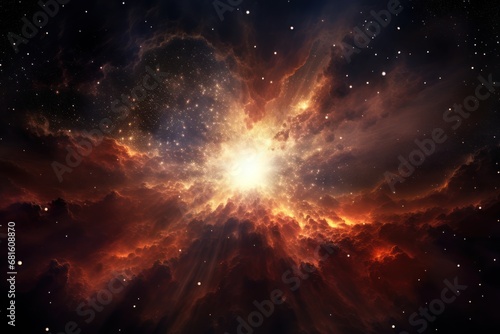  a very large star in the middle of a space filled with stars and a bright light shining through the center of the center of the star in the center of the center of the image.