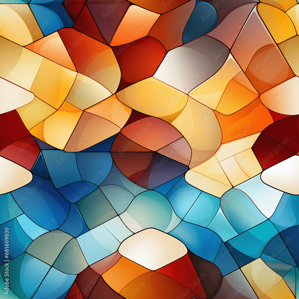 Fototapeta premium Mosaic template texture of Tessellating Shapes (Tile)