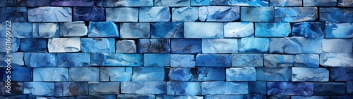 Captivating Spectrum of Blue Bricks in Artful Wall
