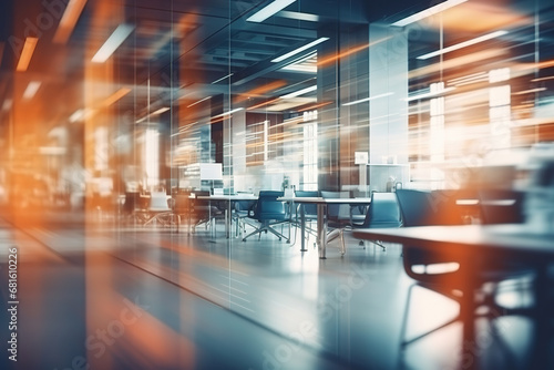 Abstract defocus blurred interior office background