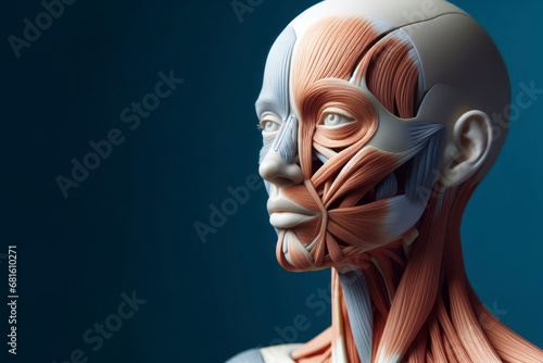 Canvas-taulu Structure of facial and shoulder muscles and tendons