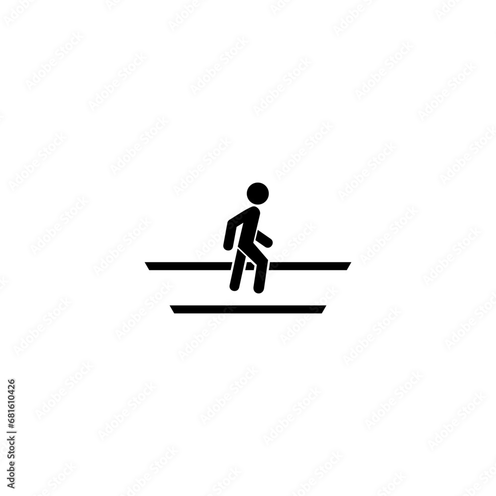 Crosswalk icon symbol logo template. Pedestrian crosswalk icon isolated on white background Crosswalk icon symbol logo template. Pedestrian crosswalk icon isolated on white background