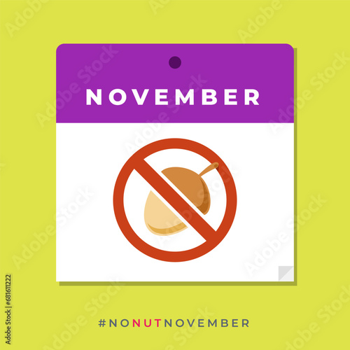 November calendar featuring a warning sign for No Nut.