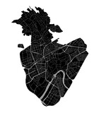 Black Cordoba city map, administrative area