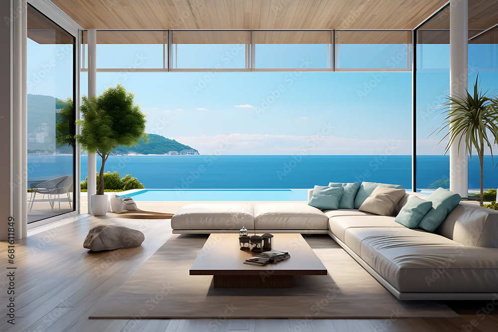Luxury terrace with a breathtaking view of the room generated by Ai