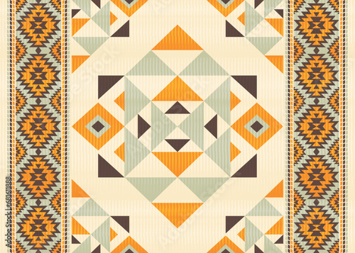 American ethnic native pattern.Traditional Navajo,Aztec,Apache,Southwest and Mexican style fabric pattern.Abstract vector motifs pattern.Design for fabric,clothing,blanket,carpet,woven,wrap,decoration