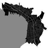Black Thessaloniki city map, administrative area