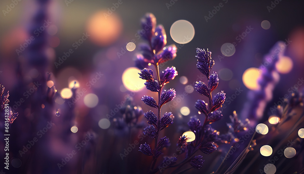lavender flowers in full bloom - obrazy, fototapety, plakaty 