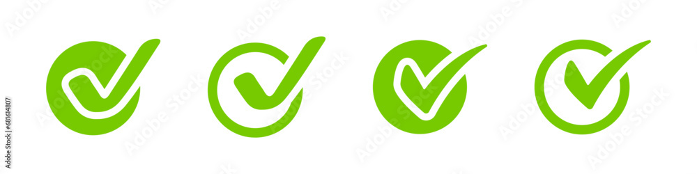 Green check mark icons. Check mark vector icon set. Checkmark Illustration. Correct pole symbol. Green check mark icons. Check mark vector icon set. Checkmark Illustration. Correct pole symbol.