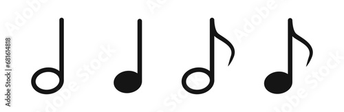 Notes icons. Vector note symbols. Musical notes. photo