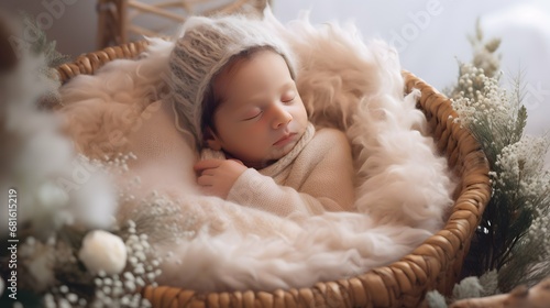 Precious Moments  Beautiful Newborn Baby in Cute Props