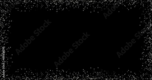 Glitter particle effect frame material of stars heading inward at the periphery (transparent background) MOV with alpha channel photo