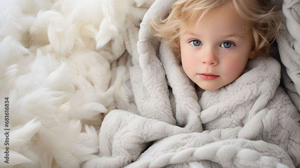 Cute baby in a cozy blanket photo, sleeping. stock photo Cute baby in a cozy blanket photo, sleeping. stock photo