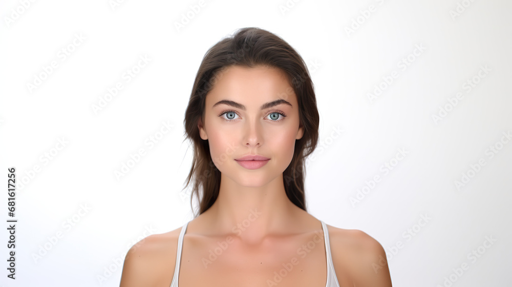 Gorgeous woman isolated against a stark white background Gorgeous woman isolated against a stark white background