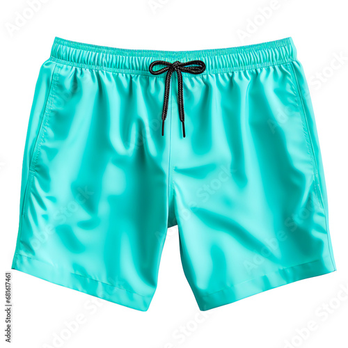 turquoise teal swim trunks shorts isolated on transparent background