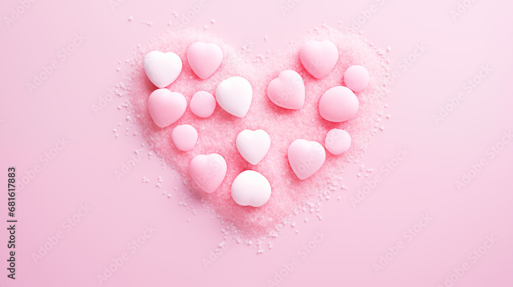 Walentynkowe abstrakcyjne pastelowe tło z sercem dla zakochanych par - miłość w pastylkach.  Wzór do projektu baneru