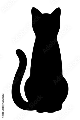 silhouette of a cat on a white background. Vector illustration