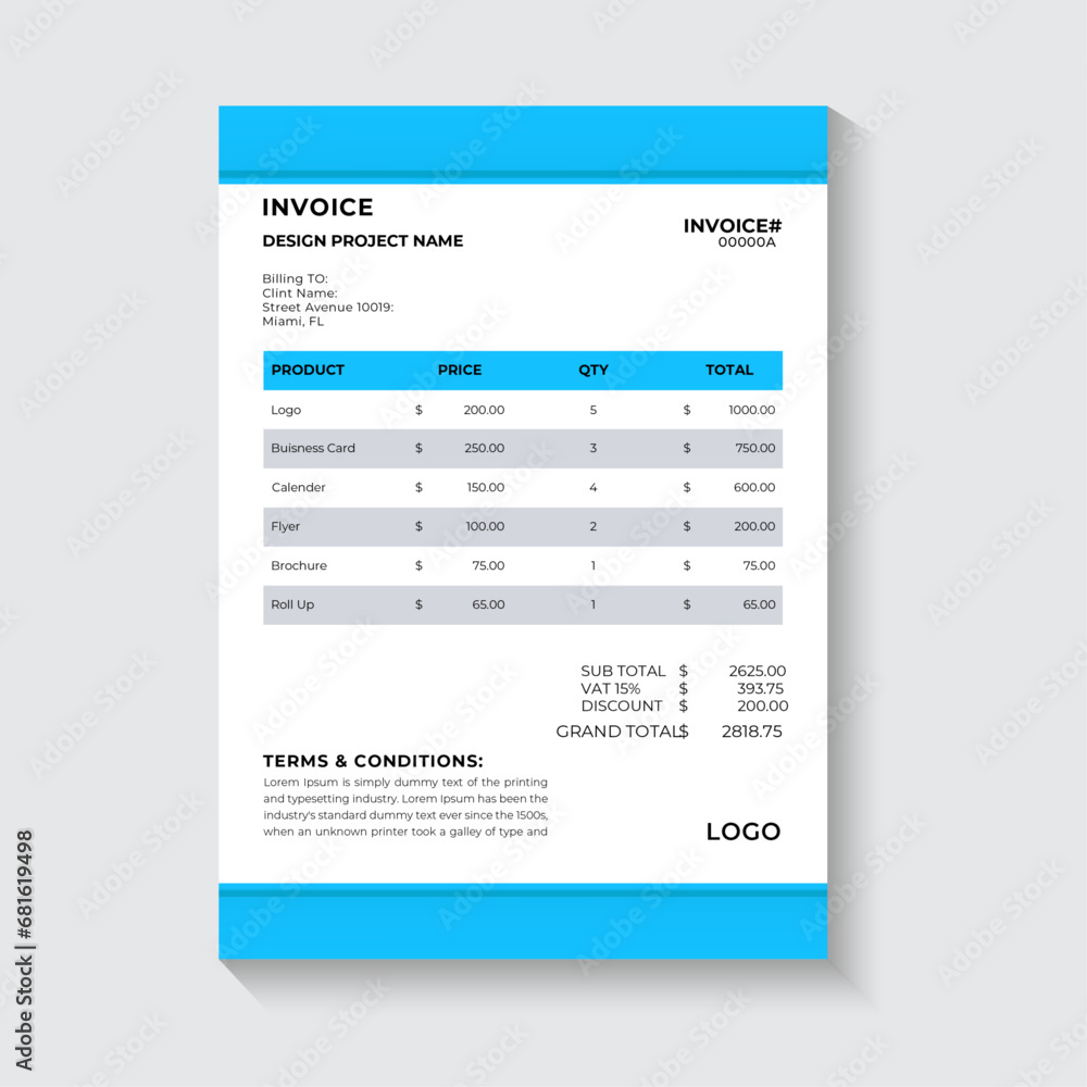 clean invoice template vector design clean invoice template vector design