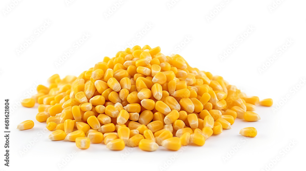 A tiny corn grain on a stark white background A tiny corn grain on a stark white background