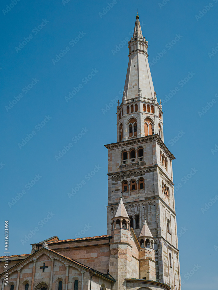 Ghirlandina tower of the Metropolitan Cathedral or Duomo in Modena, Italy Ghirlandina tower of the Metropolitan Cathedral or Duomo in Modena, Italy